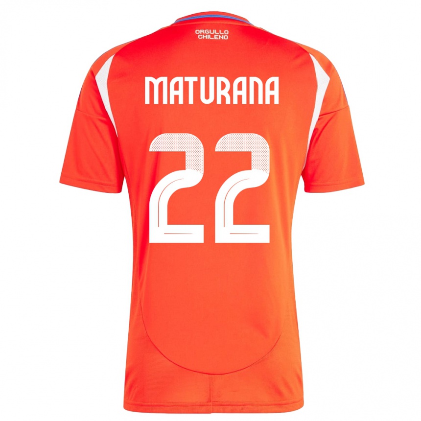 Kinder Fußball Chile Martín Maturana #22 Rot Heimtrikot Trikot 24-26 T-Shirt Luxemburg