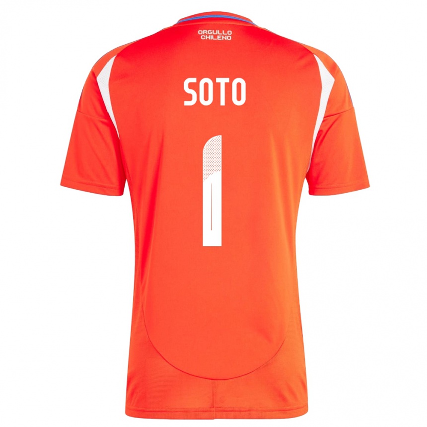 Kinder Fußball Chile Fernando Soto #1 Rot Heimtrikot Trikot 24-26 T-Shirt Luxemburg