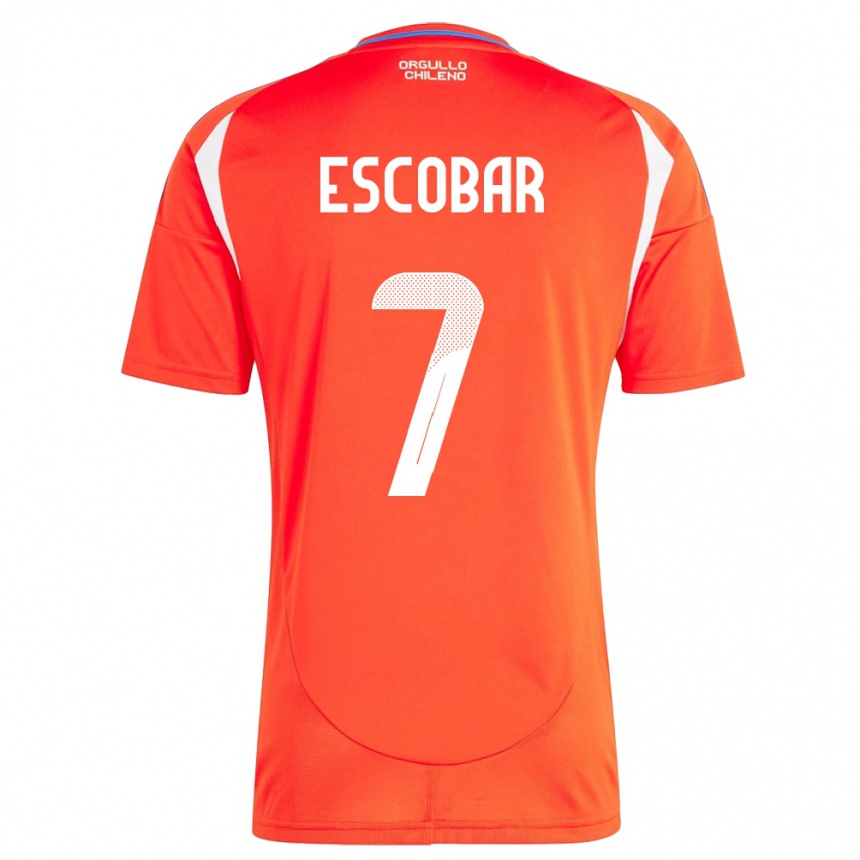 Kinder Fußball Chile Bastián Escobar #7 Rot Heimtrikot Trikot 24-26 T-Shirt Luxemburg