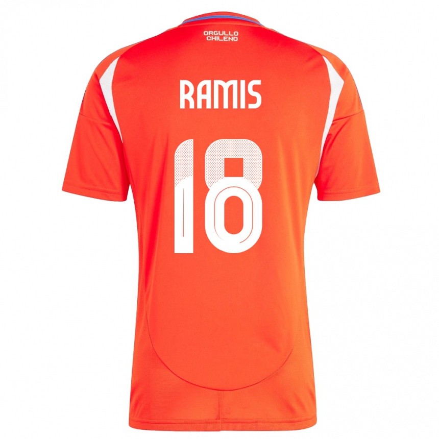 Kinder Fußball Chile Oliver Ramis #18 Rot Heimtrikot Trikot 24-26 T-Shirt Luxemburg