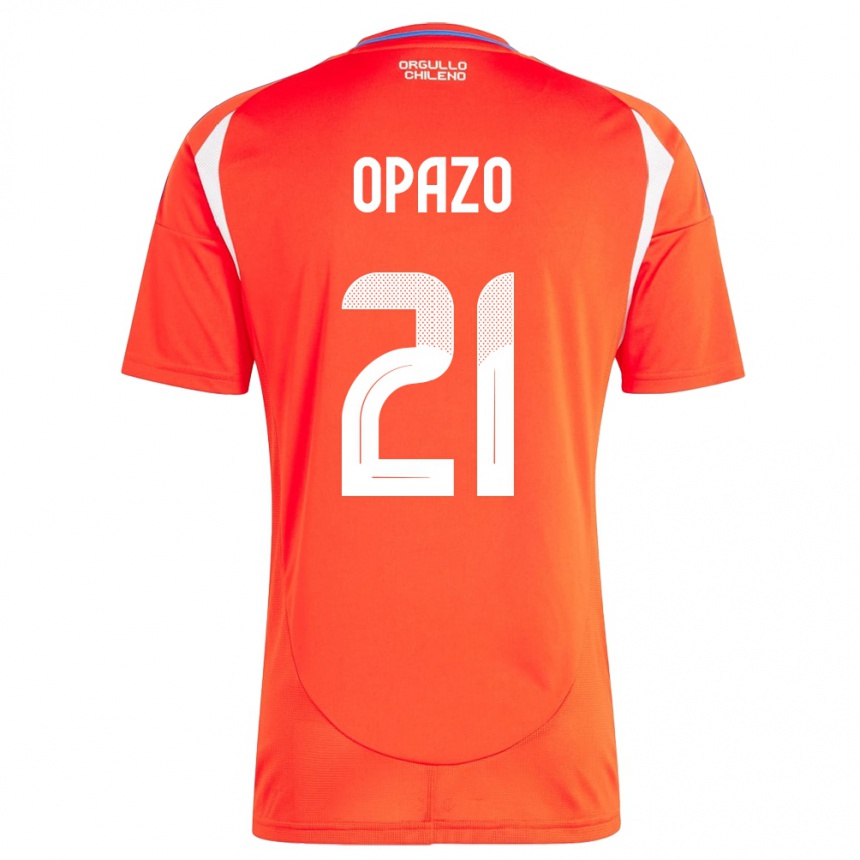 Kinder Fußball Chile Diego Opazo #21 Rot Heimtrikot Trikot 24-26 T-Shirt Luxemburg