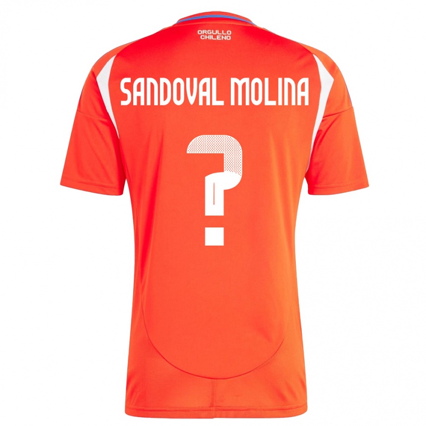 Kinder Fußball Chile Mario Sandoval Molina #0 Rot Heimtrikot Trikot 24-26 T-Shirt Luxemburg