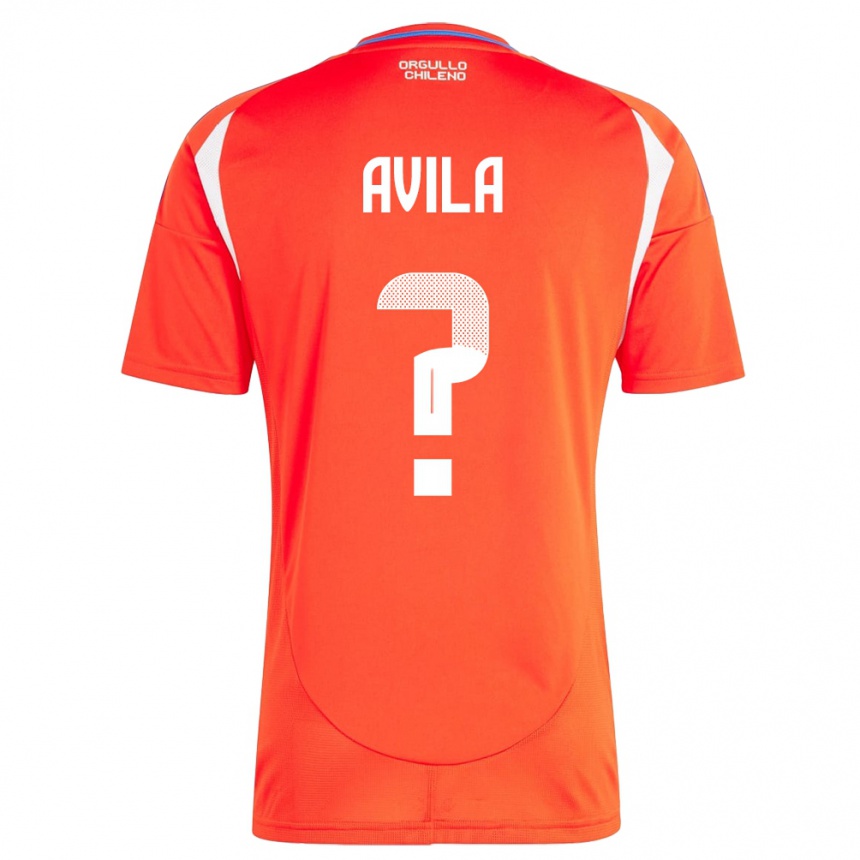 Kinder Fußball Chile Gustavo Ávila #0 Rot Heimtrikot Trikot 24-26 T-Shirt Luxemburg