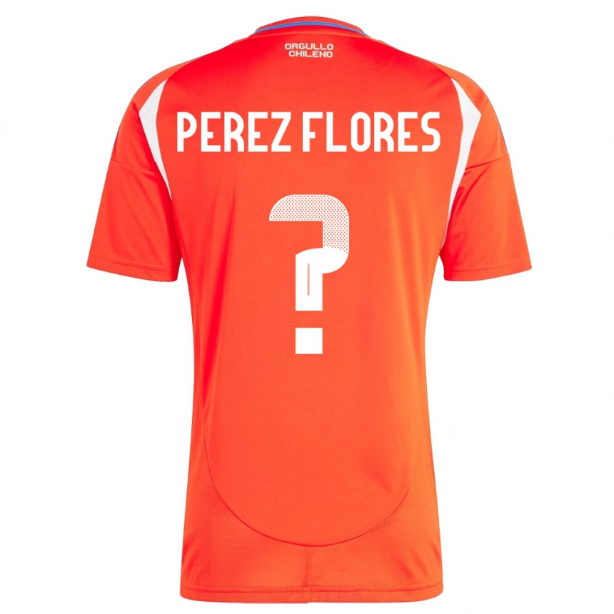 Kinder Fußball Chile Benjamín Pérez Flores #0 Rot Heimtrikot Trikot 24-26 T-Shirt Luxemburg