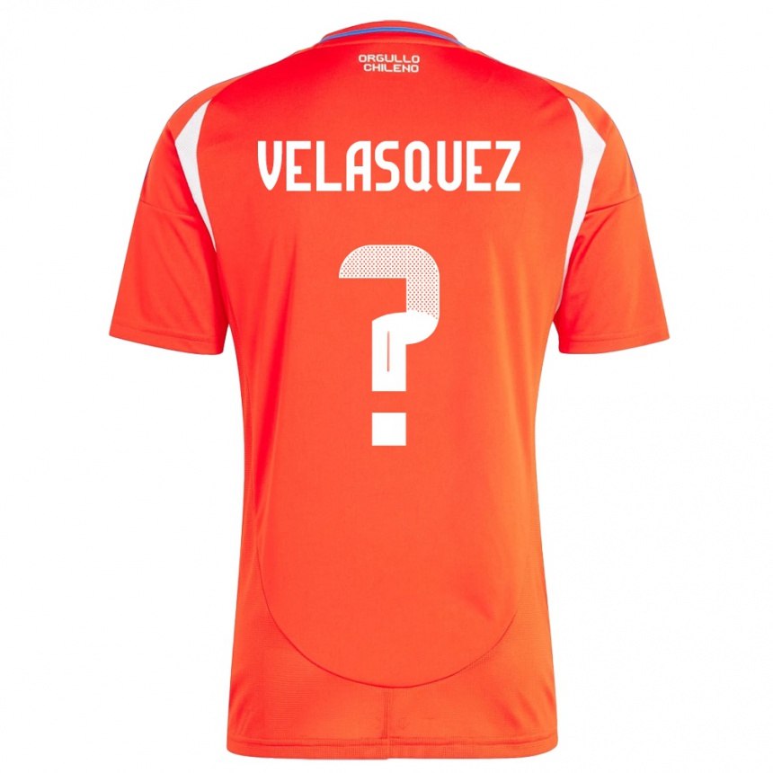 Kinder Fußball Chile Milovan Velásquez #0 Rot Heimtrikot Trikot 24-26 T-Shirt Luxemburg