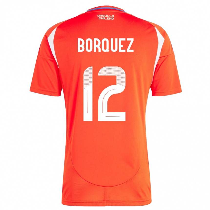 Kinder Fußball Chile Gabriela Bórquez #12 Rot Heimtrikot Trikot 24-26 T-Shirt Luxemburg