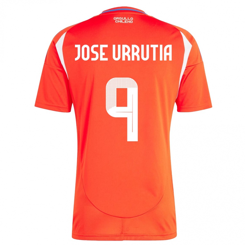 Kinder Fußball Chile María José Urrutia #9 Rot Heimtrikot Trikot 24-26 T-Shirt Luxemburg