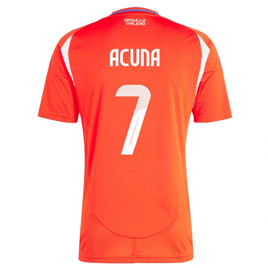 Kinder Fußball Chile Yenny Acuña #7 Rot Heimtrikot Trikot 24-26 T-Shirt Luxemburg
