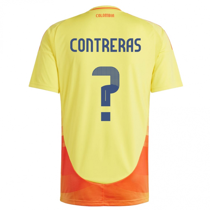 Kinder Fußball Kolumbien David Contreras #0 Gelb Heimtrikot Trikot 24-26 T-Shirt Luxemburg