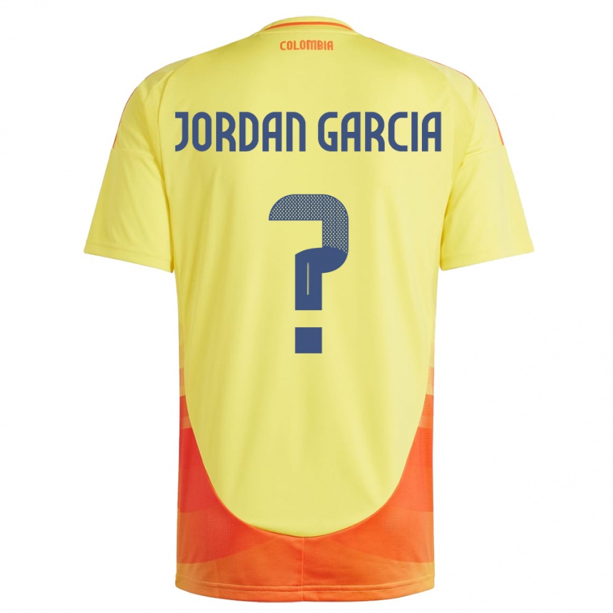 Kinder Fußball Kolumbien Jordan García #0 Gelb Heimtrikot Trikot 24-26 T-Shirt Luxemburg