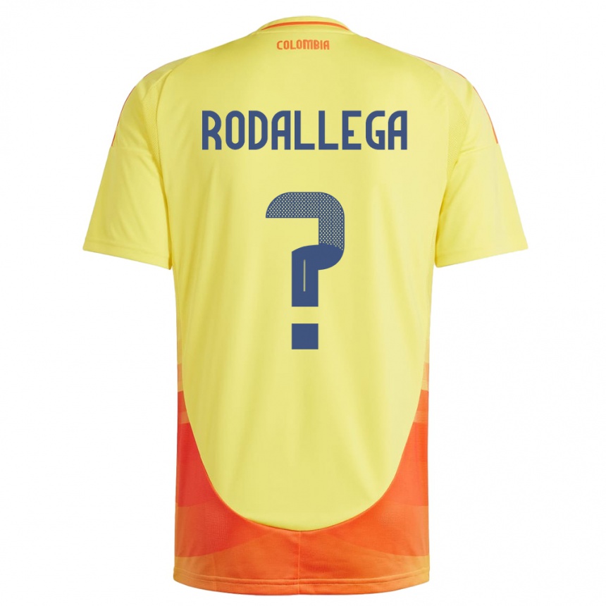 Kinder Fußball Kolumbien Johan Rodallega #0 Gelb Heimtrikot Trikot 24-26 T-Shirt Luxemburg