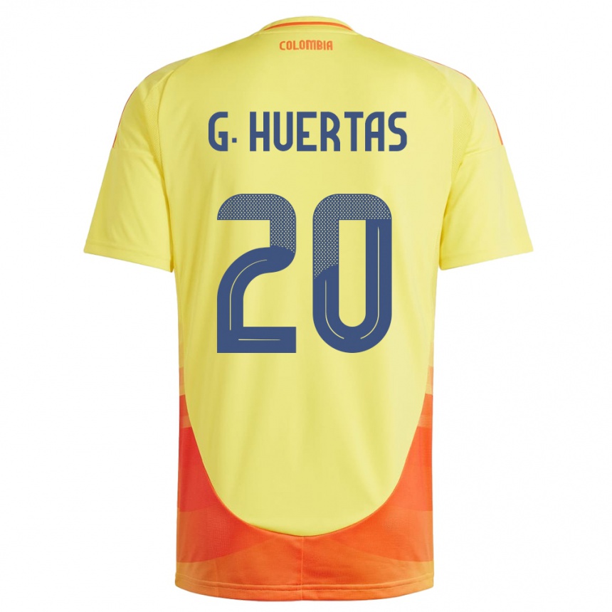 Kinder Fußball Kolumbien Gabriela Huertas #20 Gelb Heimtrikot Trikot 24-26 T-Shirt Luxemburg