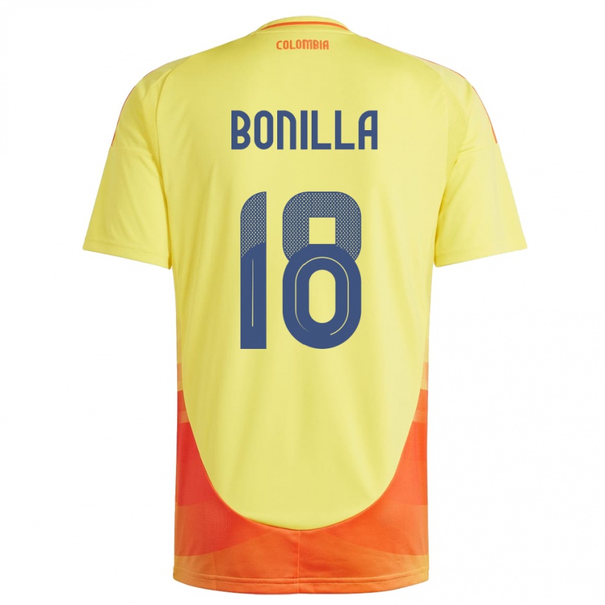 Kinder Fußball Kolumbien Wendy Bonilla #18 Gelb Heimtrikot Trikot 24-26 T-Shirt Luxemburg