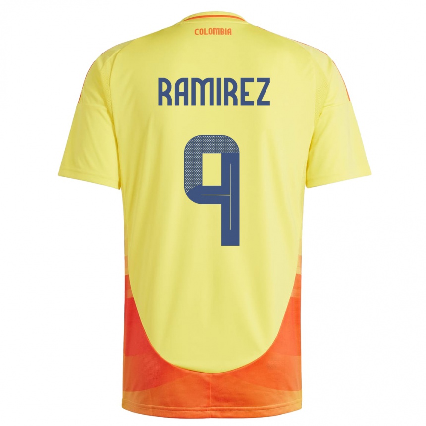 Kinder Fußball Kolumbien Mayra Ramírez #9 Gelb Heimtrikot Trikot 24-26 T-Shirt Luxemburg