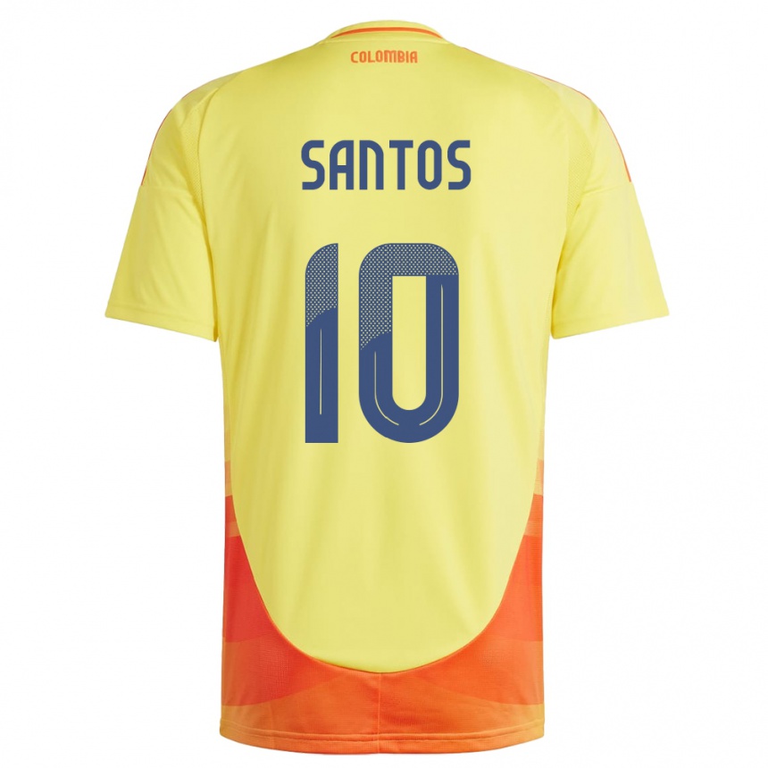 Kinder Fußball Kolumbien Leicy Santos #10 Gelb Heimtrikot Trikot 24-26 T-Shirt Luxemburg