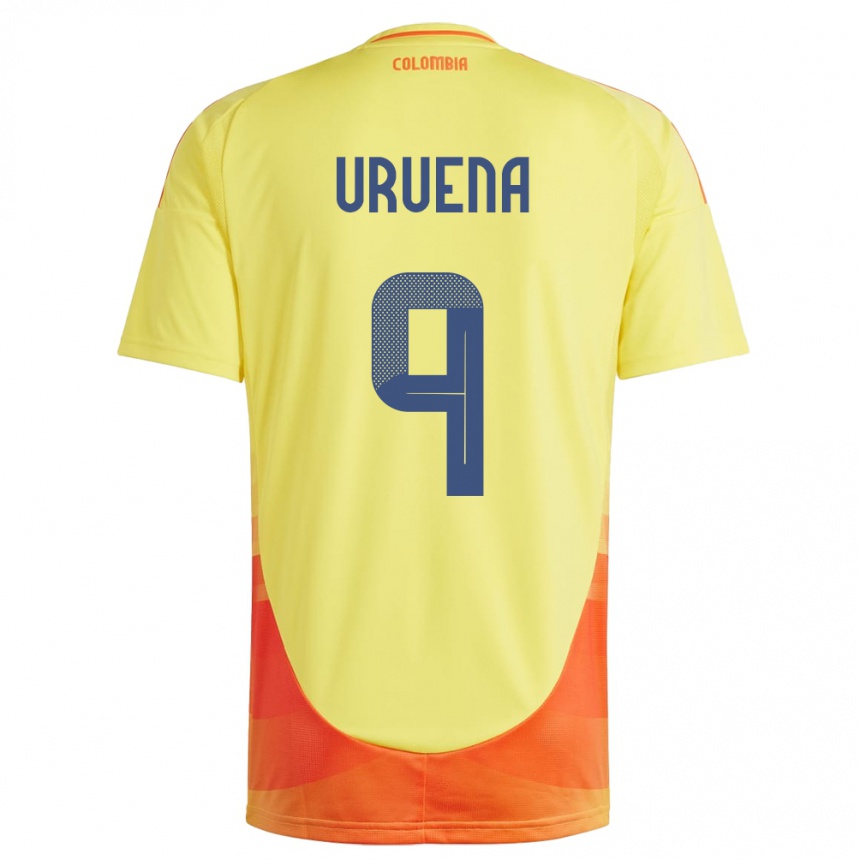 Kinder Fußball Kolumbien Gabriela Urueña #9 Gelb Heimtrikot Trikot 24-26 T-Shirt Luxemburg