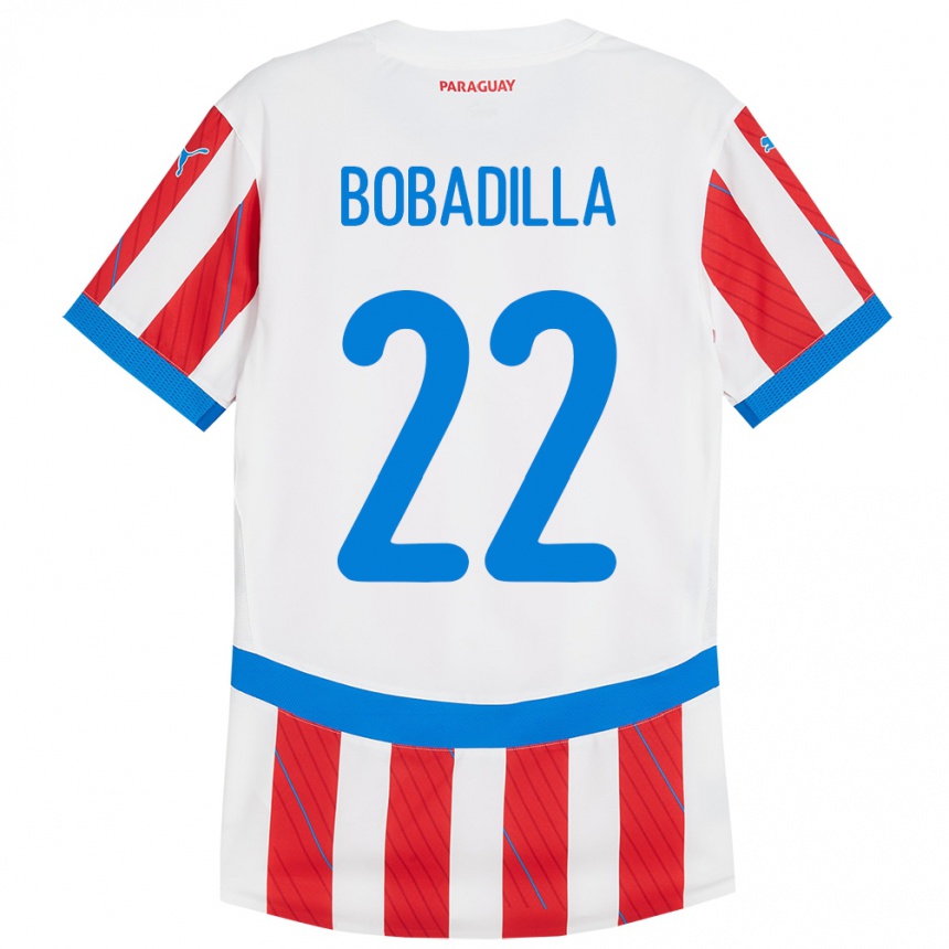 Kinder Fußball Paraguay Dylan Bobadilla #22 Weiß Rot Heimtrikot Trikot 24-26 T-Shirt Luxemburg