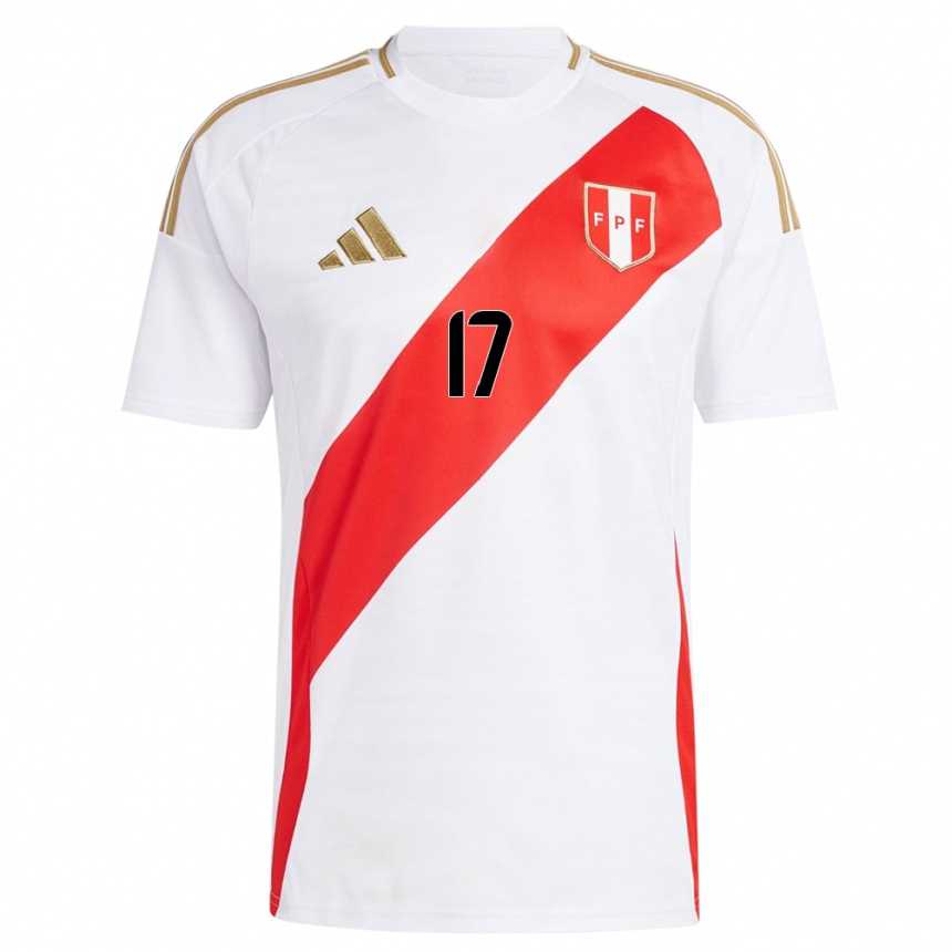 Kinder Fußball Peru Fabiola Herrera #17 Weiß Heimtrikot Trikot 24-26 T-Shirt Luxemburg