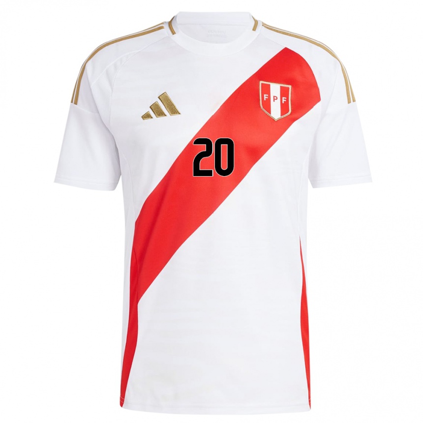 Kinder Fußball Peru Alondra Vílchez #20 Weiß Heimtrikot Trikot 24-26 T-Shirt Luxemburg