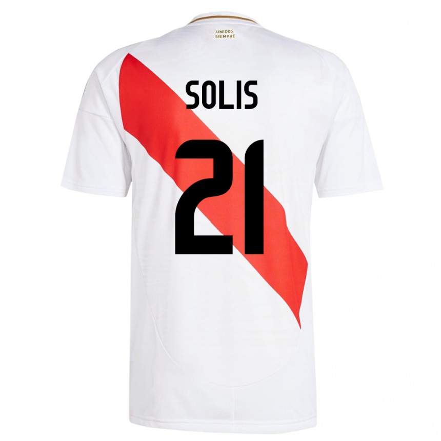 Kinder Fußball Peru Renato Solís #21 Weiß Heimtrikot Trikot 24-26 T-Shirt Luxemburg