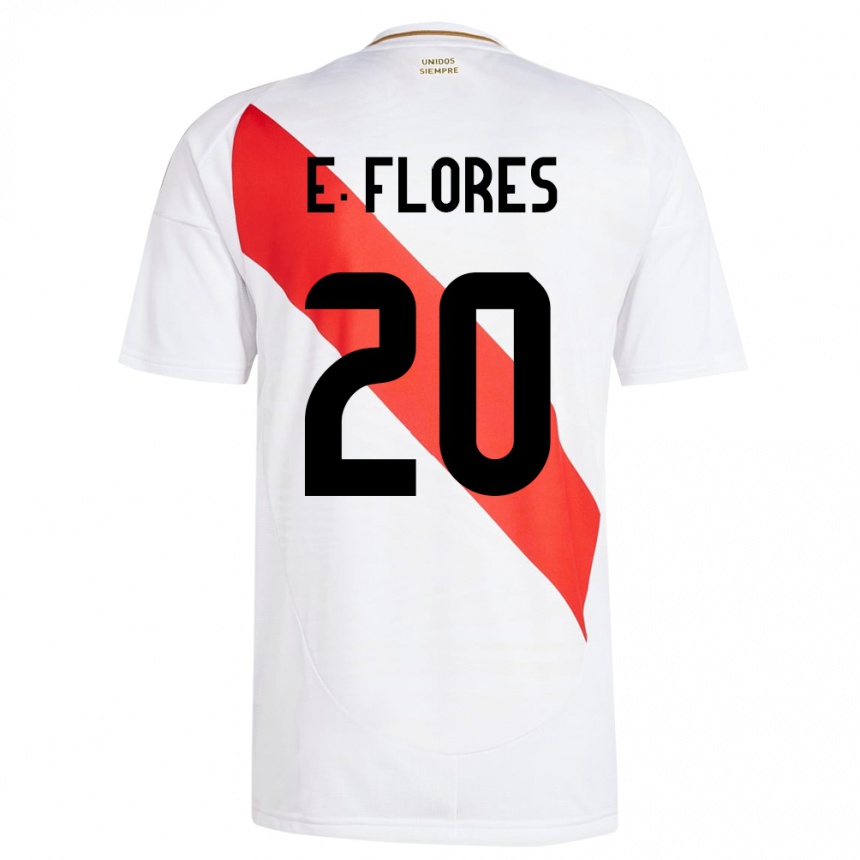 Kinder Fußball Peru Edison Flores #20 Weiß Heimtrikot Trikot 24-26 T-Shirt Luxemburg