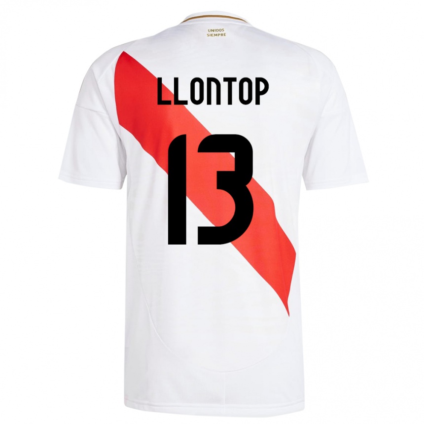 Kinder Fußball Peru Mathías Llontop #13 Weiß Heimtrikot Trikot 24-26 T-Shirt Luxemburg