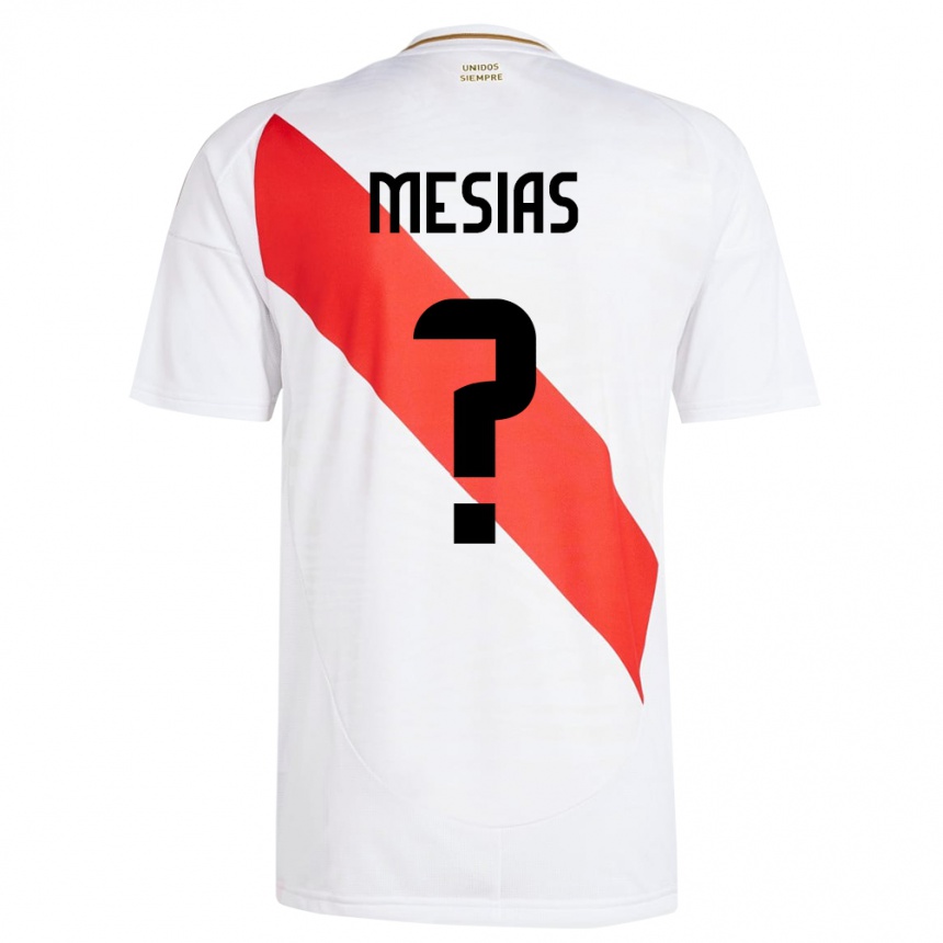 Kinder Fußball Peru Fabrisio Mesías #0 Weiß Heimtrikot Trikot 24-26 T-Shirt Luxemburg