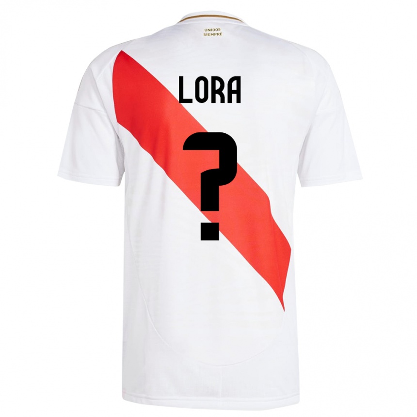 Kinder Fußball Peru Fabrizio Lora #0 Weiß Heimtrikot Trikot 24-26 T-Shirt Luxemburg