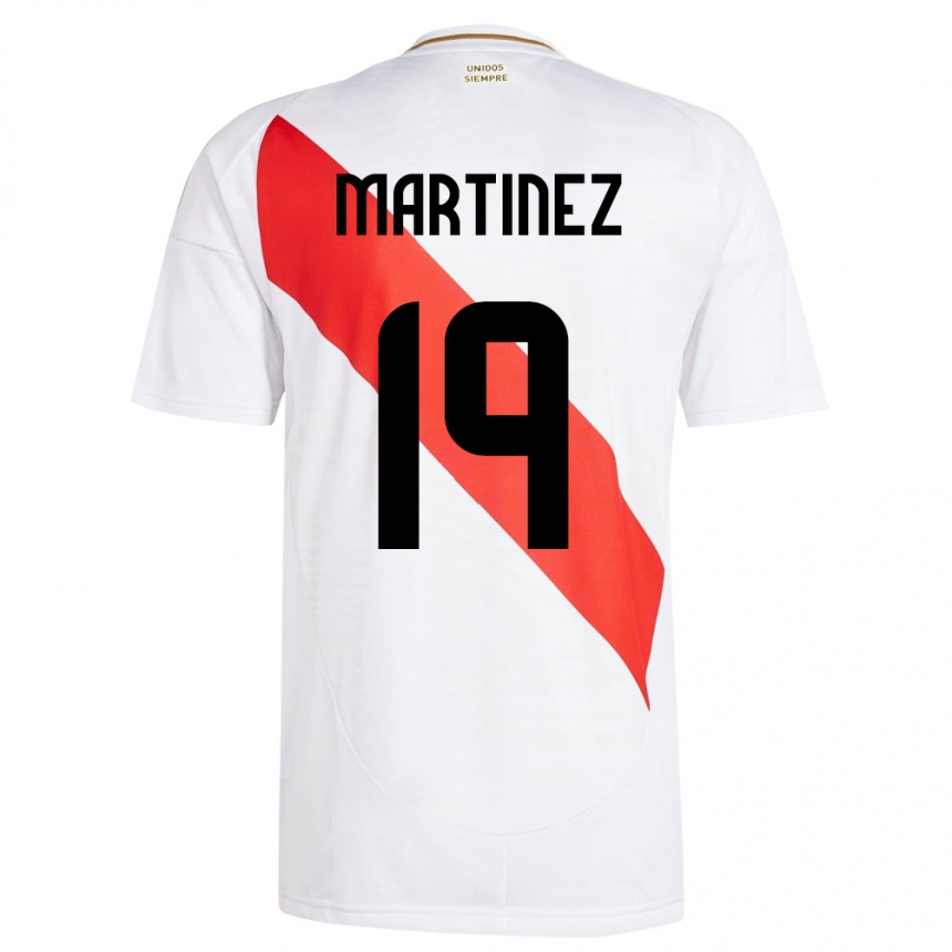 Kinder Fußball Peru Nahomi Martínez #19 Weiß Heimtrikot Trikot 24-26 T-Shirt Luxemburg