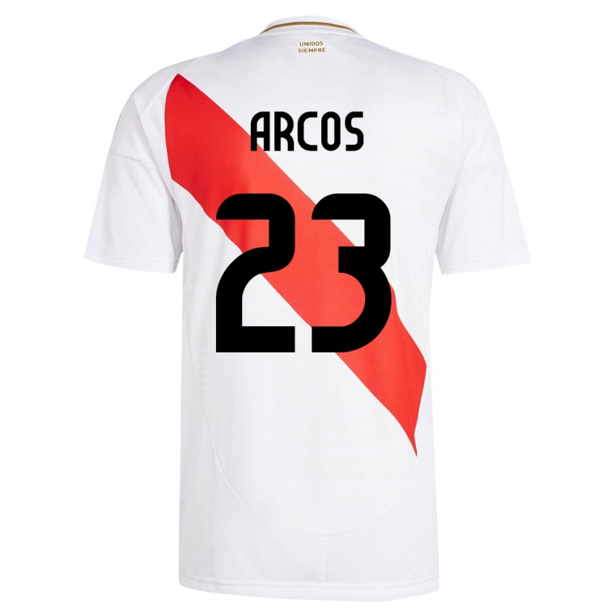 Kinder Fußball Peru Lucía Arcos #23 Weiß Heimtrikot Trikot 24-26 T-Shirt Luxemburg