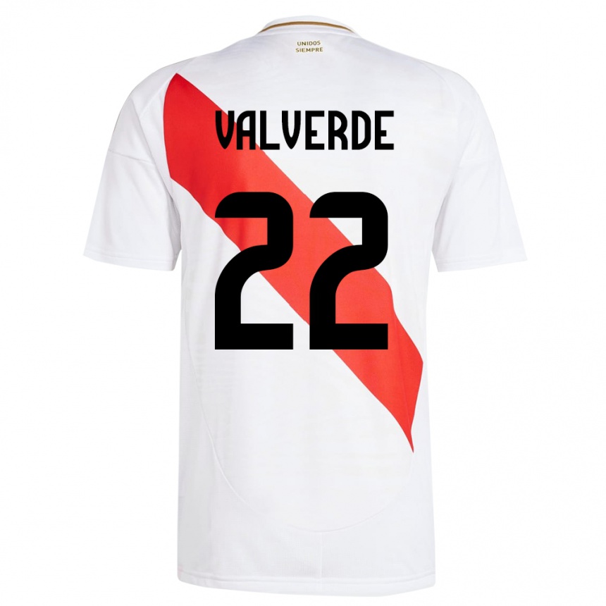 Kinder Fußball Peru Malena Valverde #22 Weiß Heimtrikot Trikot 24-26 T-Shirt Luxemburg