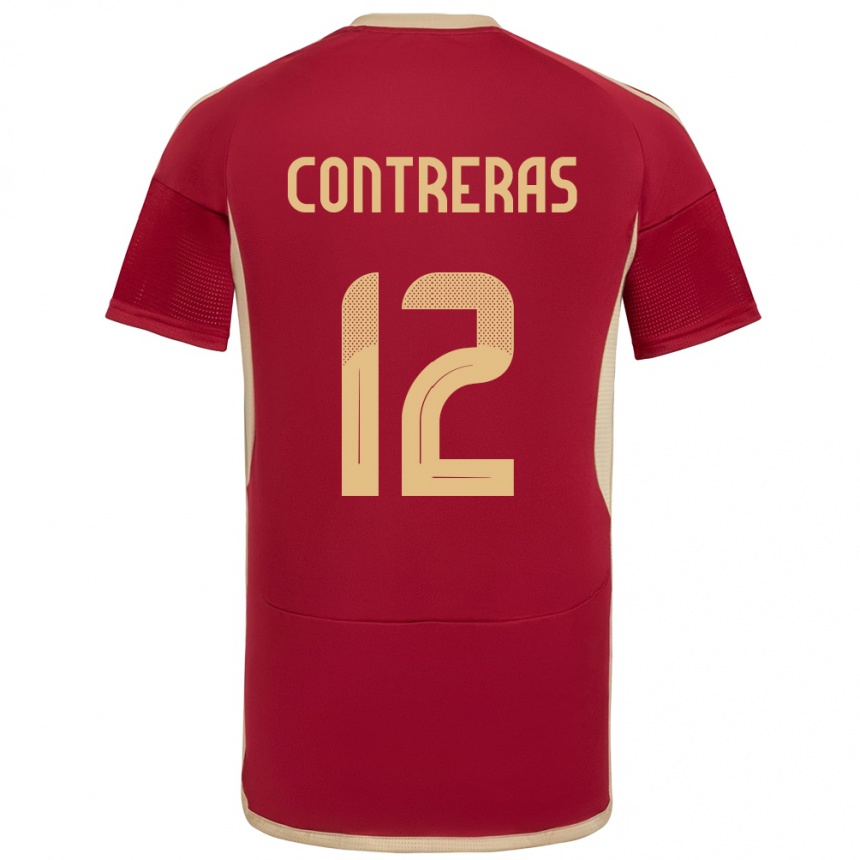 Kinder Fußball Venezuela José Contreras #12 Burgund Heimtrikot Trikot 24-26 T-Shirt Luxemburg