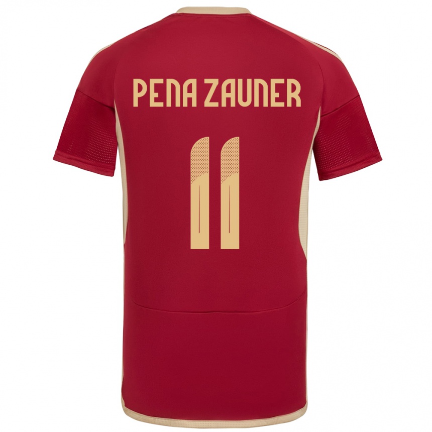 Kinder Fußball Venezuela Enrique Peña Zauner #11 Burgund Heimtrikot Trikot 24-26 T-Shirt Luxemburg