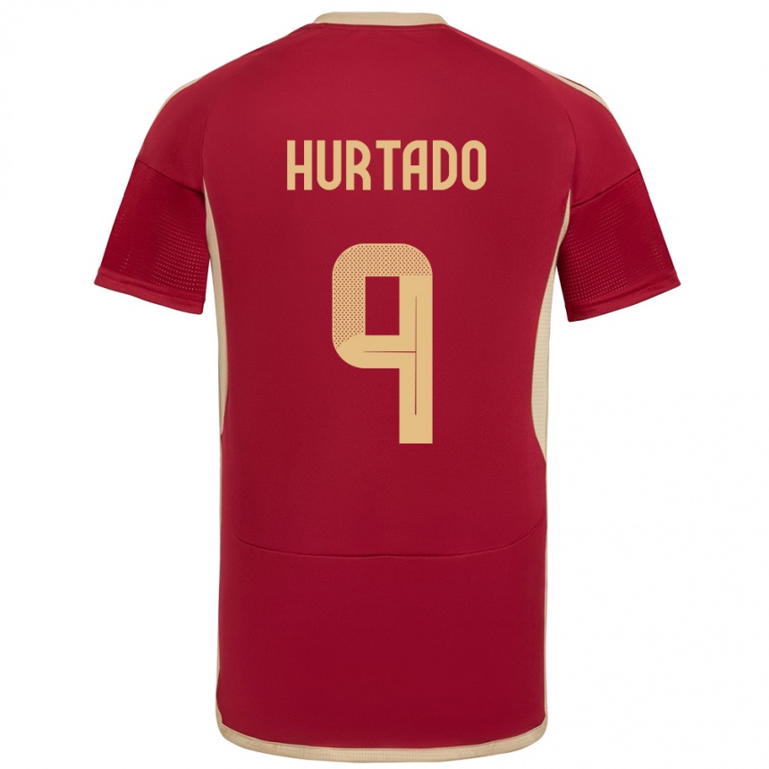 Kinder Fußball Venezuela Jan Hurtado #9 Burgund Heimtrikot Trikot 24-26 T-Shirt Luxemburg