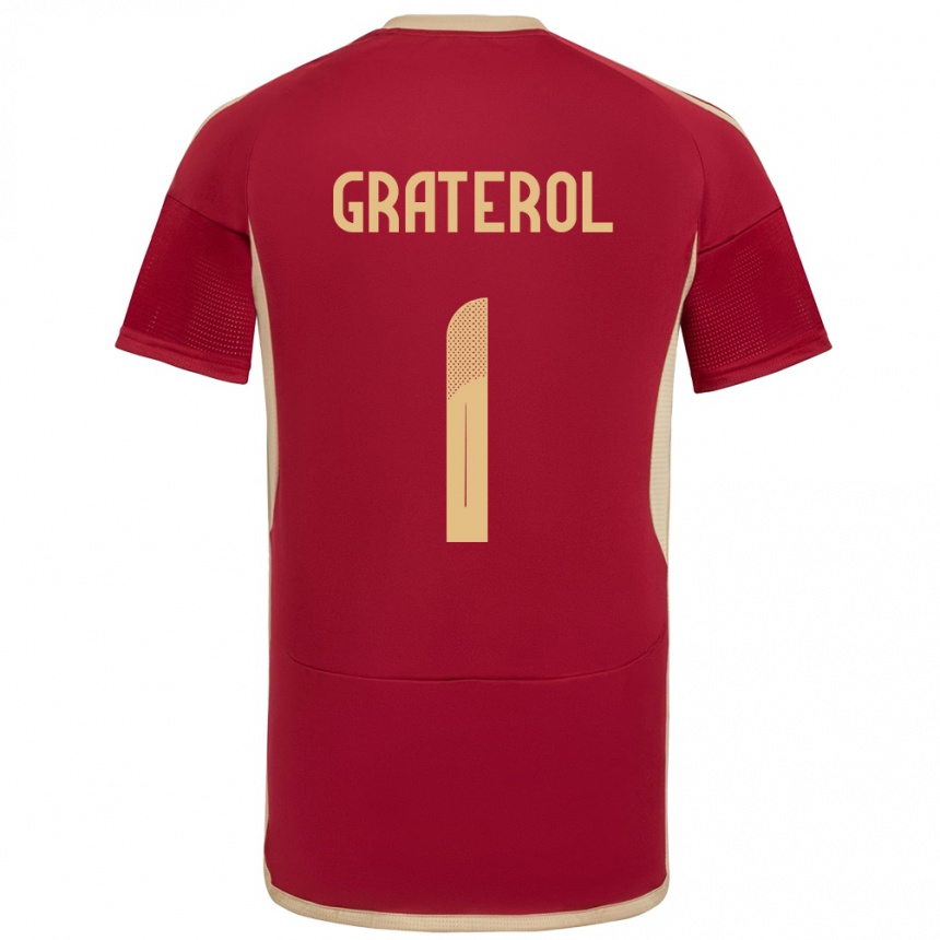 Kinder Fußball Venezuela Joel Graterol #1 Burgund Heimtrikot Trikot 24-26 T-Shirt Luxemburg