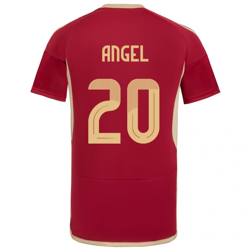 Kinder Fußball Venezuela Wilker Ángel #20 Burgund Heimtrikot Trikot 24-26 T-Shirt Luxemburg