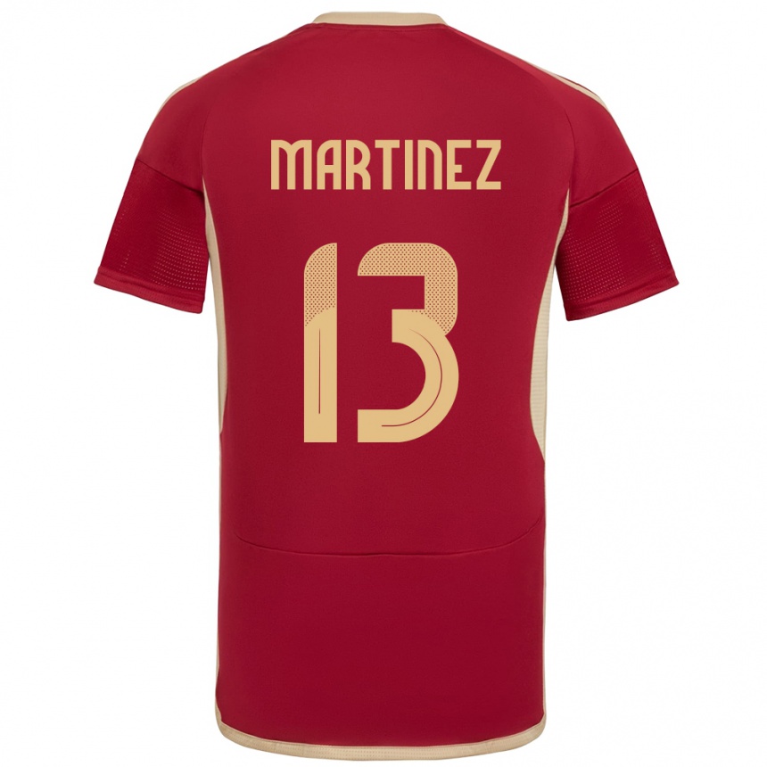 Kinder Fußball Venezuela José Martínez #13 Burgund Heimtrikot Trikot 24-26 T-Shirt Luxemburg