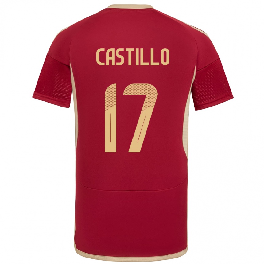 Kinder Fußball Venezuela Edson Castillo #17 Burgund Heimtrikot Trikot 24-26 T-Shirt Luxemburg