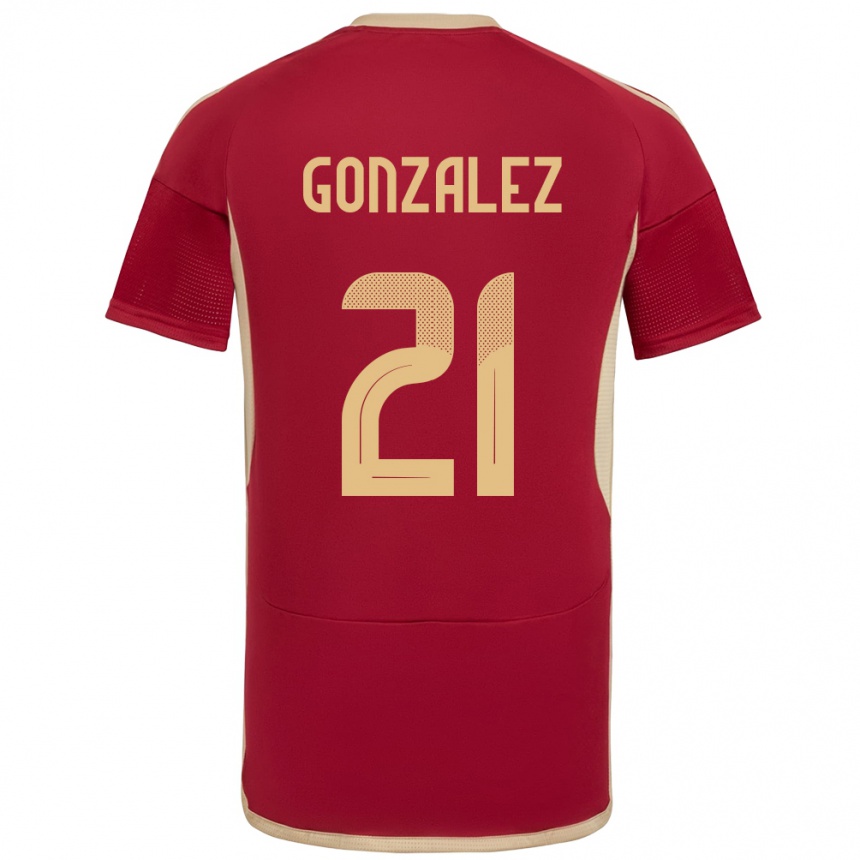 Kinder Fußball Venezuela Alexander González #21 Burgund Heimtrikot Trikot 24-26 T-Shirt Luxemburg