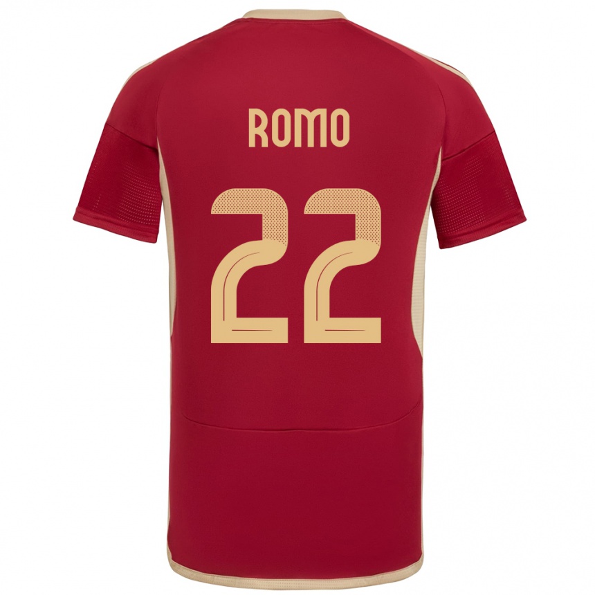 Kinder Fußball Venezuela Rafael Romo #22 Burgund Heimtrikot Trikot 24-26 T-Shirt Luxemburg