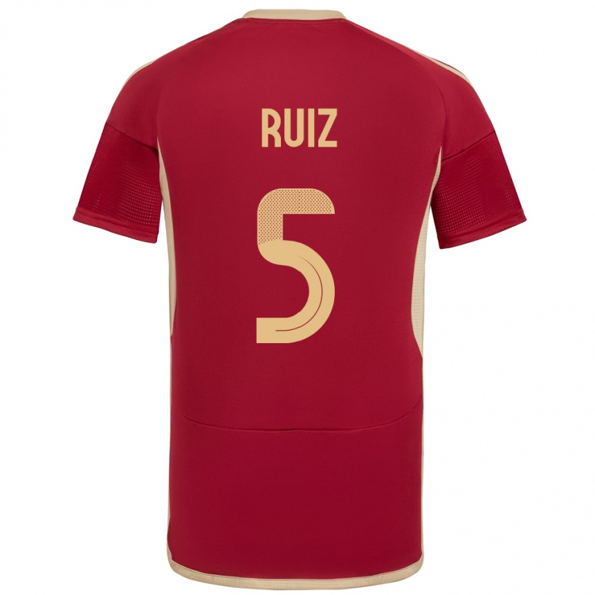 Kinder Fußball Venezuela Emerson Ruíz #5 Burgund Heimtrikot Trikot 24-26 T-Shirt Luxemburg