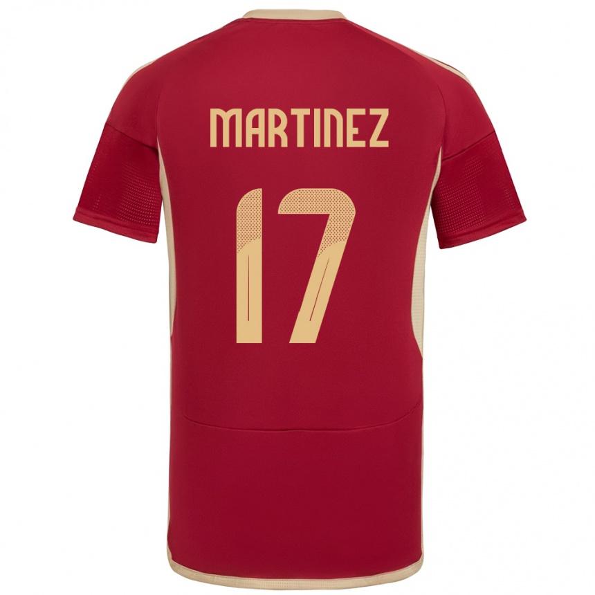 Kinder Fußball Venezuela David Martínez #17 Burgund Heimtrikot Trikot 24-26 T-Shirt Luxemburg