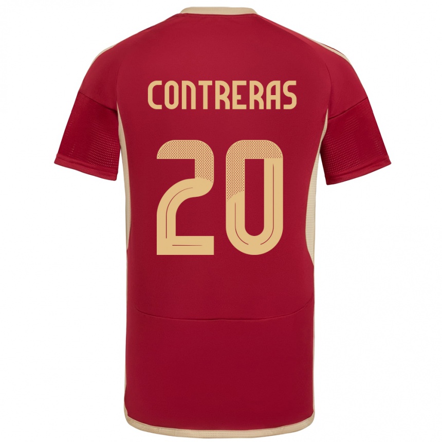 Kinder Fußball Venezuela Anderson Contreras #20 Burgund Heimtrikot Trikot 24-26 T-Shirt Luxemburg