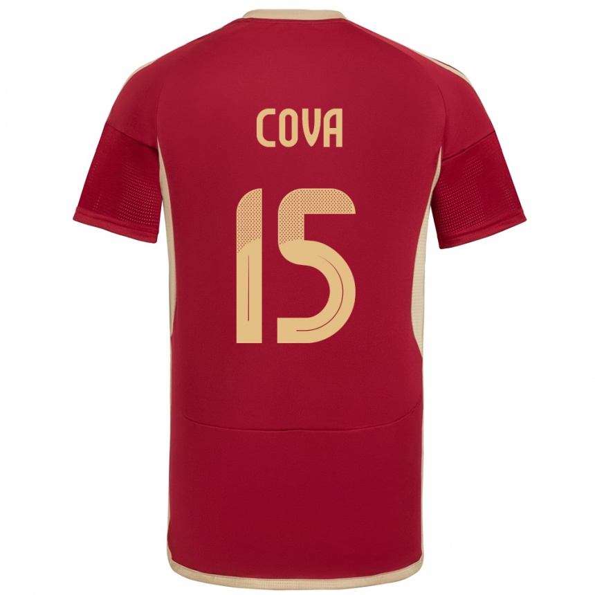 Kinder Fußball Venezuela Adrián Cova #15 Burgund Heimtrikot Trikot 24-26 T-Shirt Luxemburg