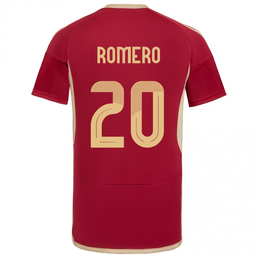 Kinder Fußball Venezuela Andrés Romero #20 Burgund Heimtrikot Trikot 24-26 T-Shirt Luxemburg