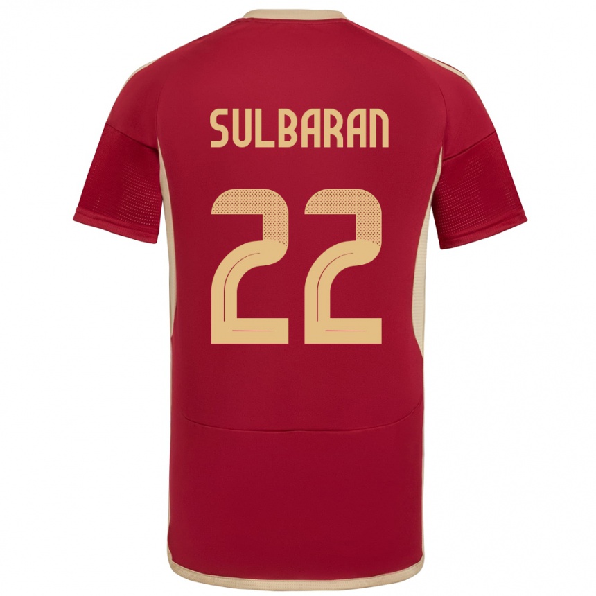 Kinder Fußball Venezuela Manuel Sulbarán #22 Burgund Heimtrikot Trikot 24-26 T-Shirt Luxemburg