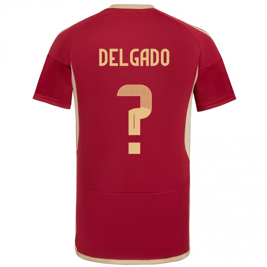 Kinder Fußball Venezuela Álex Delgado #0 Burgund Heimtrikot Trikot 24-26 T-Shirt Luxemburg