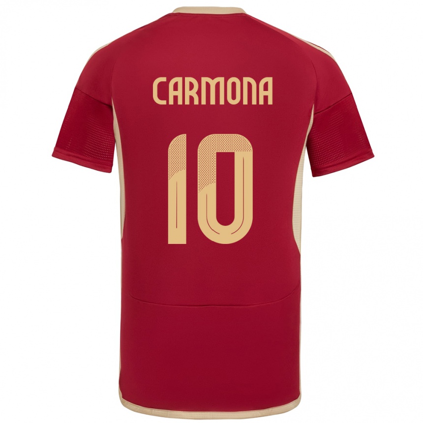 Kinder Fußball Venezuela Wikelman Carmona #10 Burgund Heimtrikot Trikot 24-26 T-Shirt Luxemburg