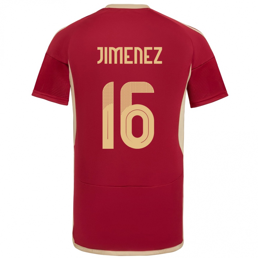 Kinder Fußball Venezuela Néstor Jiménez #16 Burgund Heimtrikot Trikot 24-26 T-Shirt Luxemburg