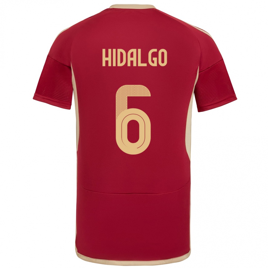 Kinder Fußball Venezuela Rai Hidalgo #6 Burgund Heimtrikot Trikot 24-26 T-Shirt Luxemburg